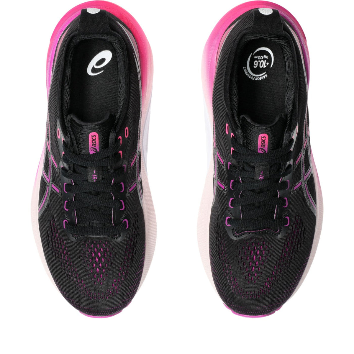 ASICS GEL-Kayano 31 Noir-Violet / Black-Bold Magenta — vue dessus (1012B670-003)