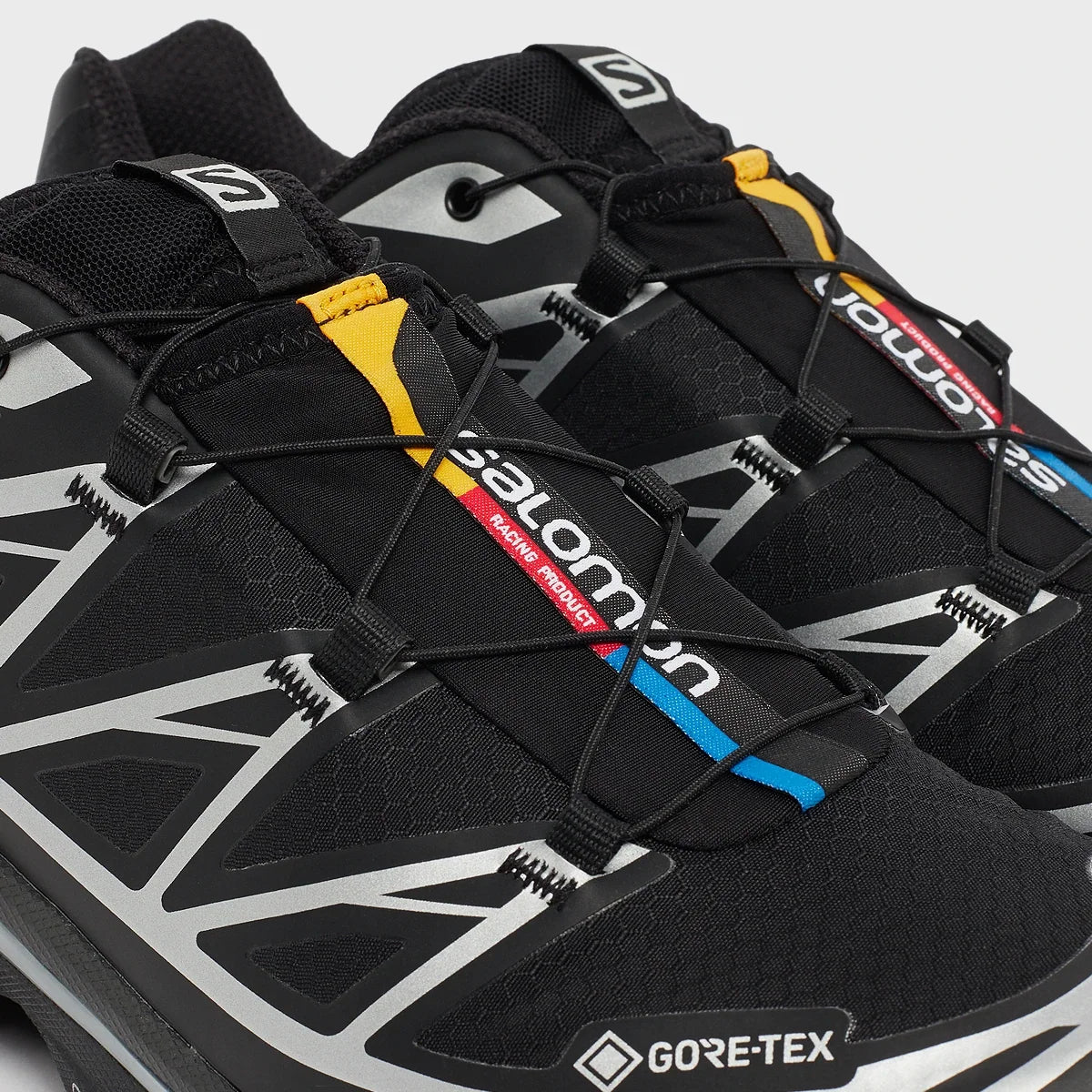 Salomon XT-6 GORE-TEX – Noir & Argent – detail lacage