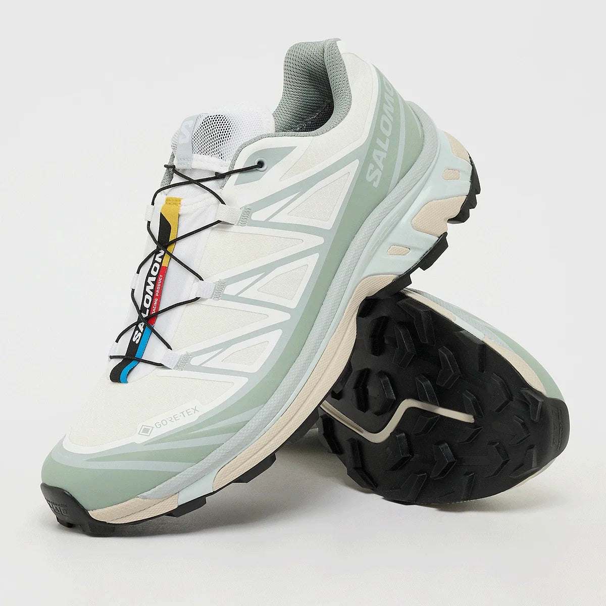Salomon XT-6 GORE-TEX – White / Green Milieu / Ice Flow – paire semelle