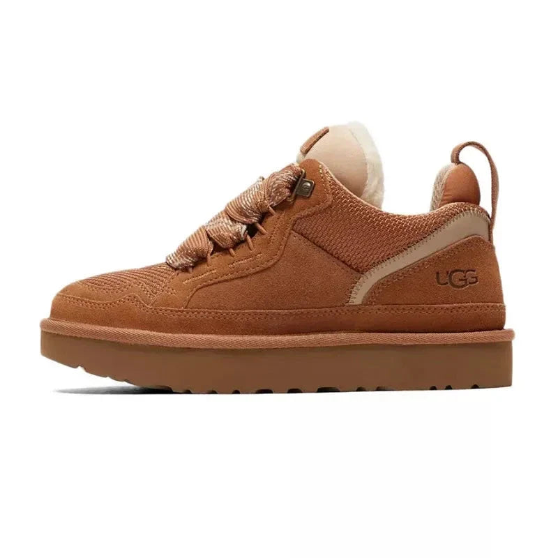 UGG Lowmel Femme – Chestnut & Beige – profil exterieur